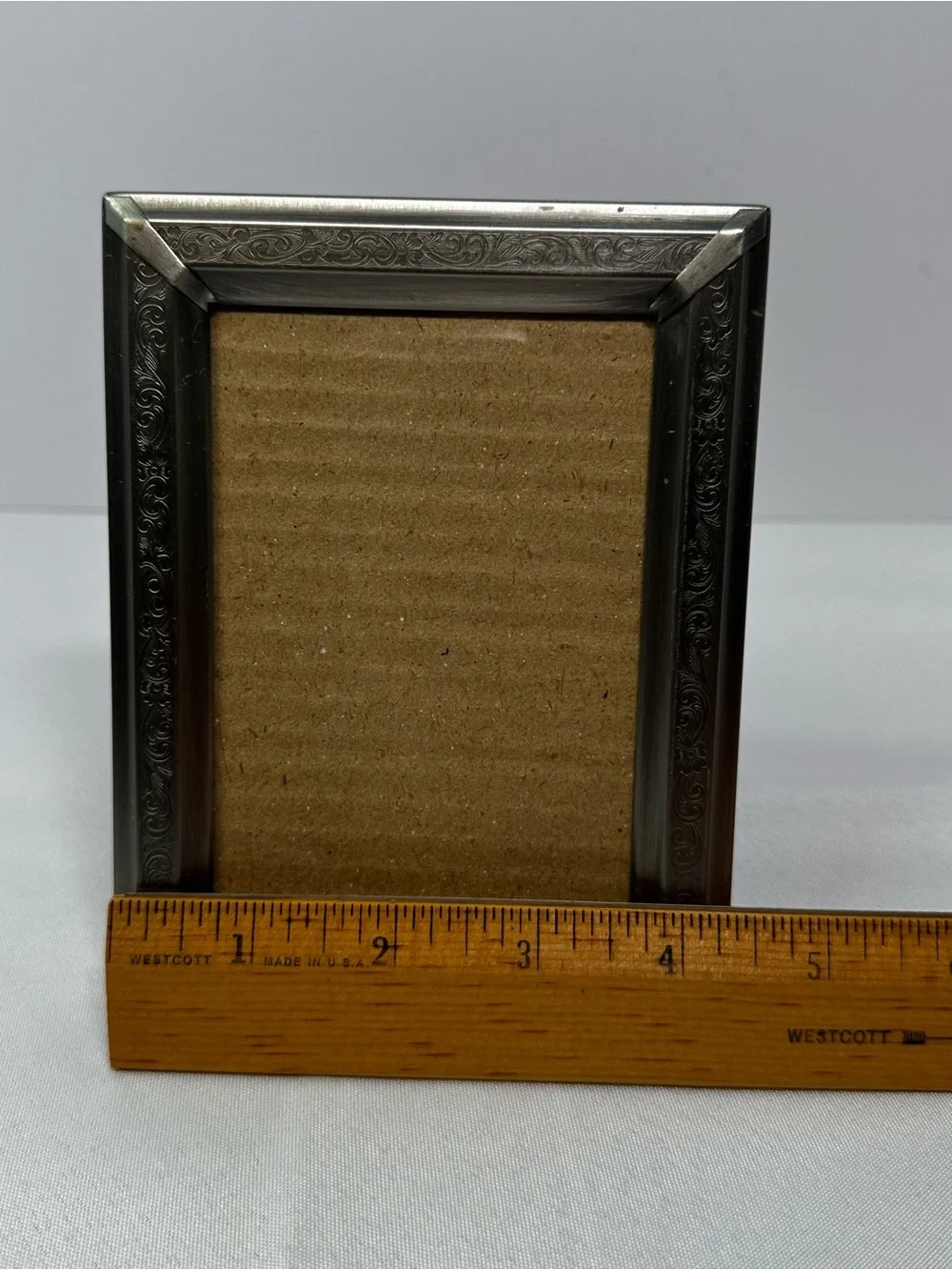 Vintage Frame Embellished Genuine Pewter Finish Photo Picture Frame 4.25 X 6 In